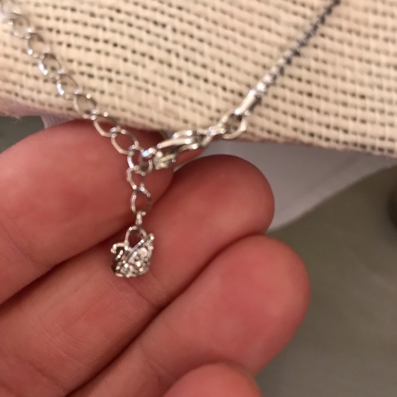 SOLD Swarovski Silver Pave Crystal Horn Necklace - Picture 5 of 5